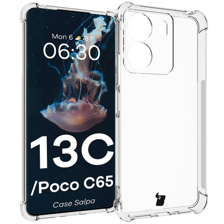 Elastyczne etui Bizon Case Salpa do Xiaomi Redmi 13C / Xiaomi Poco C65, przezroczyste
