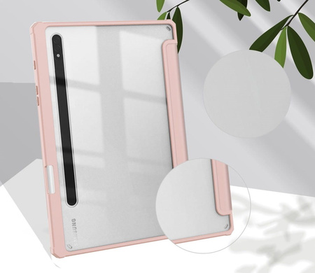 Etui Bizon Case Tab Clear Matt do Samsung Galaxy Tab S8 / S7, różowozłote