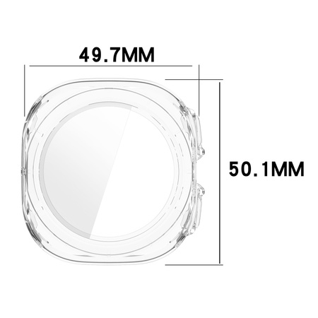 Etui ze szkłem do zegarka Bizon Case Watch Adamo do Galaxy Watch Ultra 2 / 1, przezroczyste