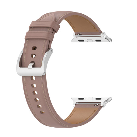 Skórzany pasek Bizon Strap Watch Casual do Apple Watch 44/45/46/49 mm, różowy