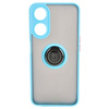 Etui z uchwytem na palec Bizon Case Hybrid Ring do Oppo A78 5G, przydymione z jasnoniebieską ramką