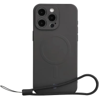 Etui silikonowe z pierścieniem magnetycznym Bizon Case Silicone Magnetic do iPhone 15 Pro Max, czarne