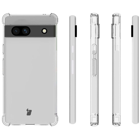 Etui + 2x szkło + obiektyw Bizon Case Clear Pack do Google Pixel 7A, przezroczyste