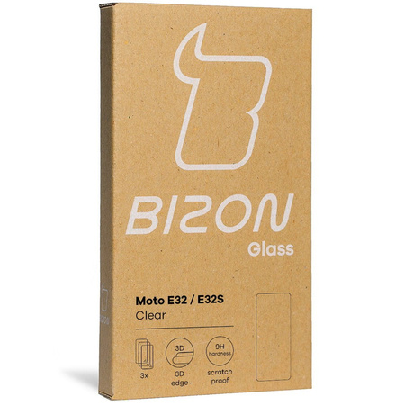 3x Szkło hartowane + szybka na aparat Bizon Glass Clear Pack do Motorola Moto E32 / E32s