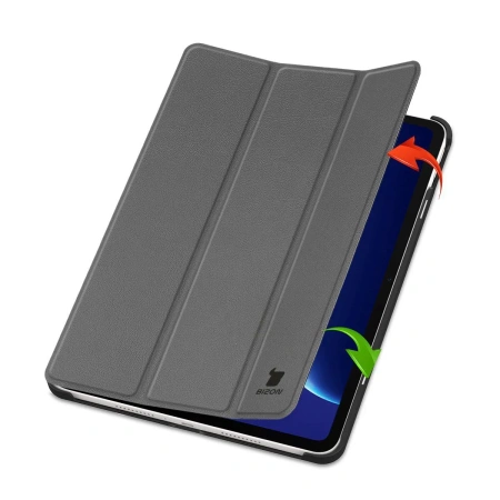 Etui z klapką Bizon Case Tab Croc do OnePlus Pad Go 2 / Oppo Pad Air5, szare