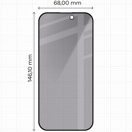 Prywatyzujące szkło hartowane Bizon Glass Edge Shadow do iPhone 16 Pro/ 17 / 17 Pro, przyciemniane z czarną ramką