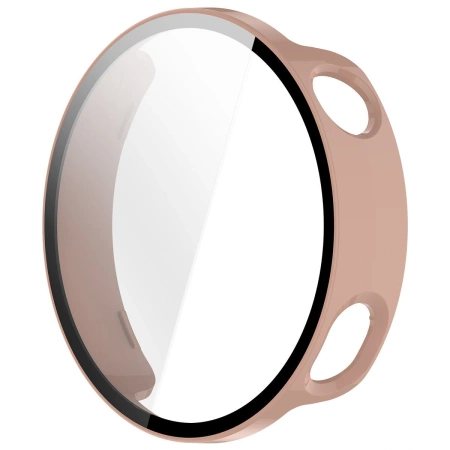 Etui ze szkłem do zegarka Bizon Case+Glass Watch do Xiaomi Watch S4 41 mm, różowe