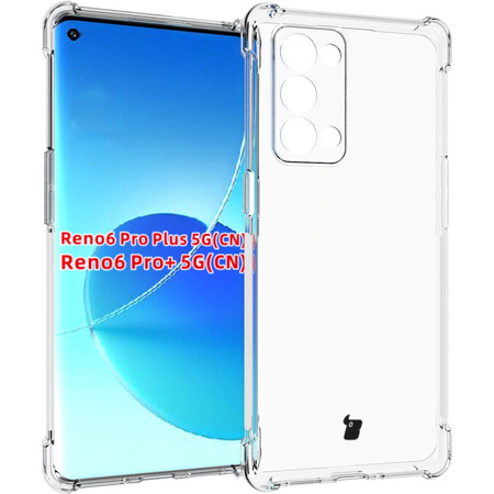 Etui + 2x folia Bizon Case Clear Pack do Oppo Reno 6 Pro 5G, przezroczyste