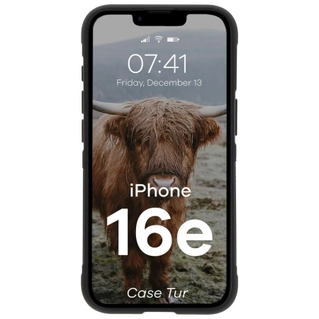 Pancerne etui Bizon Case Tur do iPhone 16e, czarne