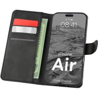 Etui z klapką Bizon Case Pocket do iPhone Air, czarne