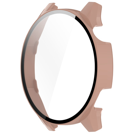 Etui ze szkłem do zegarka Bizon Case Watch Adamo do Huawei Watch GT 5 46 mm, różowe