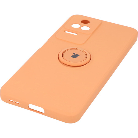 Etui Bizon Case Silicone Ring Sq do Xiaomi Poco F4, pomarańczowe