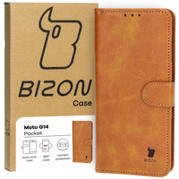 Etui z klapką Bizon Case Pocket do Motorola Moto G14, brązowe