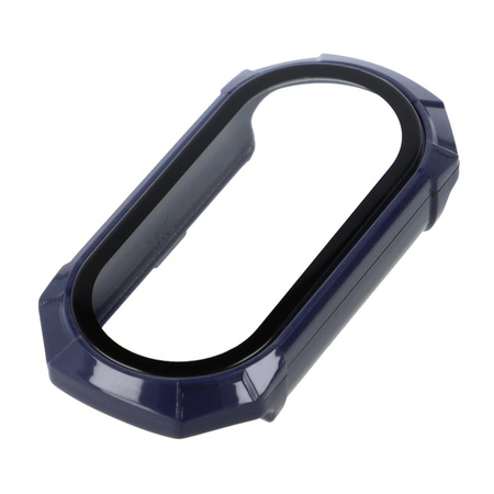 Etui Bizon Case+Glass Set do Xiaomi Mi Smart Band 8, niebieskie