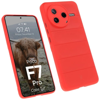 Pancerne etui Bizon Case Tur do Xiaomi Poco F7 Pro, czerwone