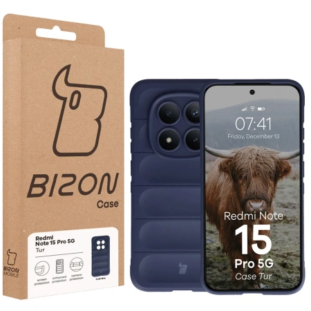 Pancerne etui Bizon Case Tur do Xiaomi Redmi Note 15 Pro 5G, granatowe