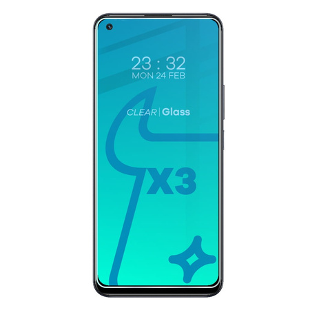 3x Szkło hartowane + szybka na aparat Bizon Glass Clear Pack do Realme 8 Pro