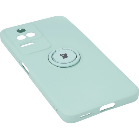 Etui Bizon Case Silicone Ring Sq do Xiaomi Poco F4, turkusowe