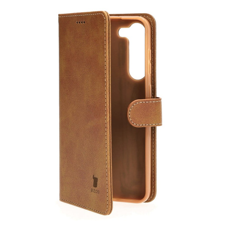 Etui Bizon Case Wallet do Samsung Galaxy S23 Plus, jasnobrązowe