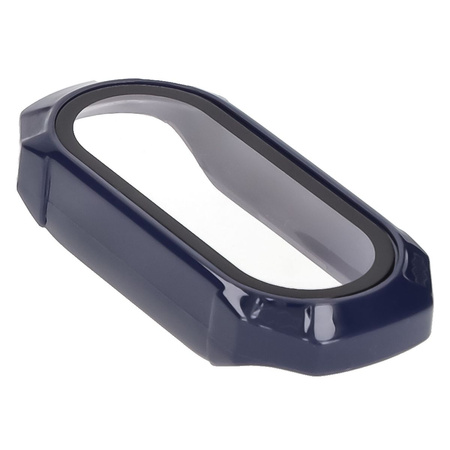 Etui ze szkłem do zegarka Bizon Case+Glass Watch do Xiaomi Smart Band 9, niebieskie