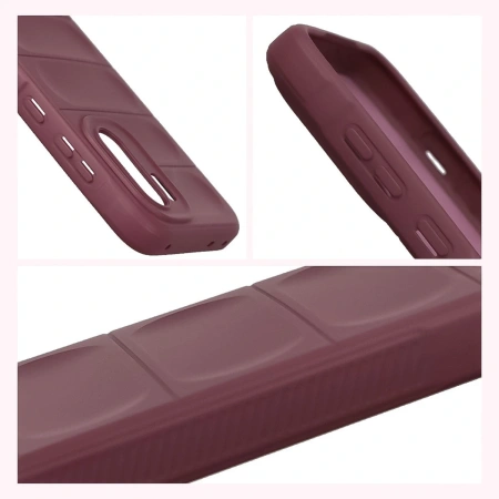 Pancerne etui Bizon Case Tur do OnePlus 15R, burgundowe