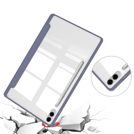Etui Bizon Case Tab Clear Matt do Samsung Galaxy Tab S9 FE Plus, lawendowe