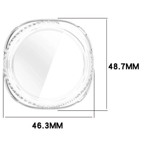 Etui ze szkłem do zegarka Bizon Case Watch Adamo do Samsung Galaxy Watch 8 Classic 46 mm, przezroczyste