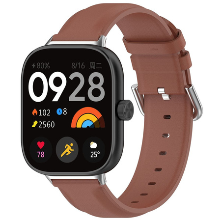 Pasek Bizon Strap Watch Casual do Redmi Watch 4 / Xiaomi Smart Band 9 Pro / 8 Pro, brązowy