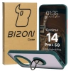 Etui z uchwytem na palec Bizon Case Hybrid Ring do Realme 14 Pro Plus 5G, przydymione z ciemnozieloną ramką