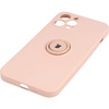 Etui Bizon Case Silicone Ring do iPhone 12 Pro Max, jasnoróżowe