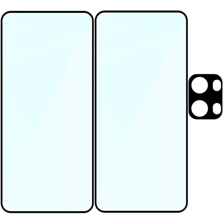 2x Szkło hartowane z ramką + szybka na aparat Bizon Edge 3D Pack do Oppo Reno 12