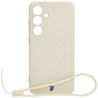 Etui Bizon Case Silicone Magnetic Sq do Galaxy S24, beżowe