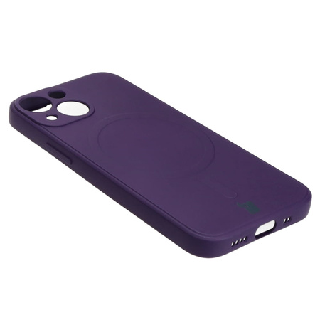 Etui Bizon Case Silicone Magnetic Sq do iPhone 13 Mini, śliwkowe