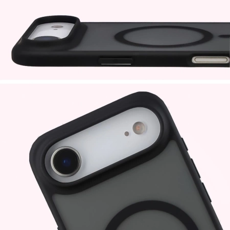 Etui z pierścieniem magnetycznym Bizon Case MatteO do iPhone Air, przydymione-czarne