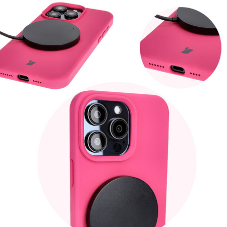 Etui silikonowe Bizon Soft Case do iPhone 15 Pro Max, fuksja