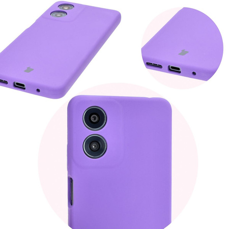 Silikonowe etui Bizon Soft Case do Motorola Moto G04, fioletowe