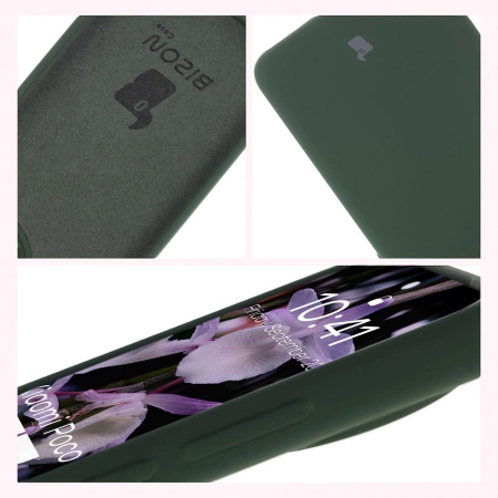 Silikonowe etui Bizon Soft Case do Xiaomi POCO F7 Ultra, ciemnozielone