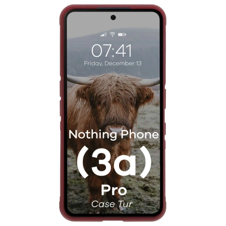 Pancerne etui Bizon Case Tur do Nothing Phone (3a) Pro, burgundowe