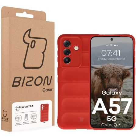 Pancerne etui Bizon Case Tur do Galaxy A57 5G, czerwone