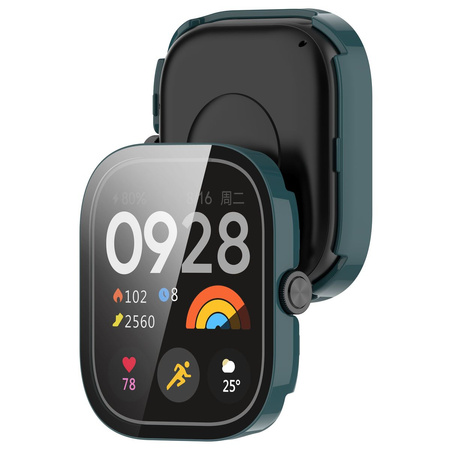 Etui ze szkłem do zegarka Bizon Case+Glass Watch do Xiaomi Redmi Watch 5, zielone