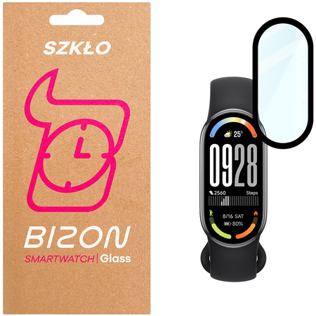 Szkło hybrydowe Bizon Glass Watch Edge Hybrid dla Xiaomi Smart Band 10, czarne