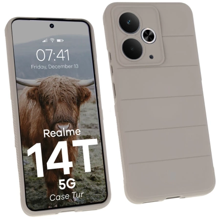 Pancerne etui Bizon Case Tur do Realme 14T 5G, jasnoszare