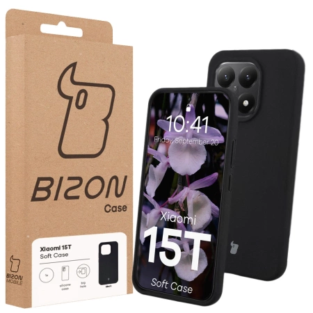 Silikonowe etui Bizon Soft Case do Xiaomi 15T, czarne