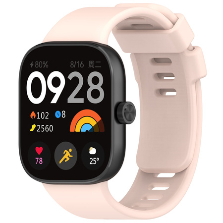 Pasek Bizon Strap Watch Silicone B do Redmi Watch 4 / Xiaomi Smart Band 9 Pro / 8 Pro, jasnoróżowy