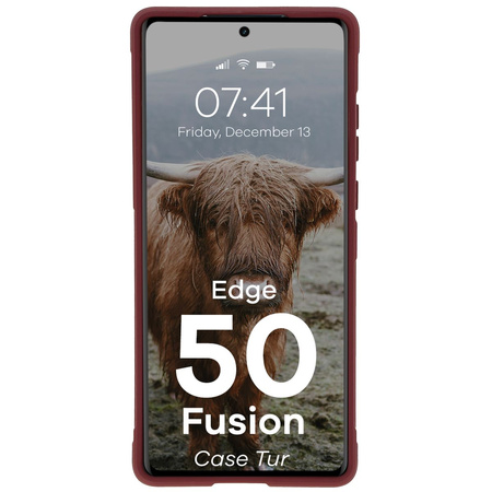 Pancerne etui Bizon Case Tur do Motorola Edge 50 Fusion, burgundowe