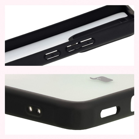 Etui Bizon Case Angelo do Xiaomi 14T, przydymione z czarną ramką