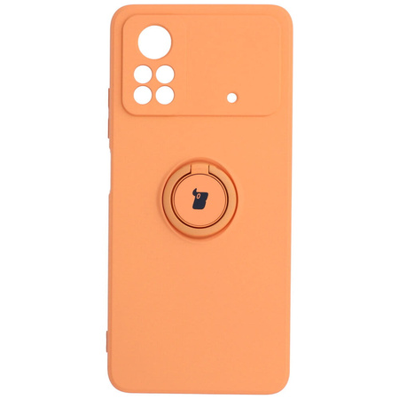 Etui Bizon Case Silicone Ring do Xiaomi Poco X4 Pro 5G, pomarańczowe
