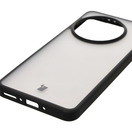 Etui Bizon Case Angelo do OnePlus 13, półprzezroczyste z czarną ramką