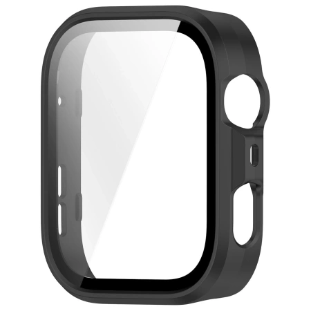 Etui ze szkłem do zegarka Bizon Case Watch Adamo do Huawei Watch Fit 4 Pro, czarne matowe