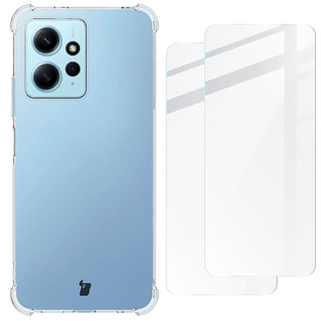 Etui + 2x szkło + obiektyw Bizon Case Clear Pack do Xiaomi Redmi Note 12 4G, przezroczyste